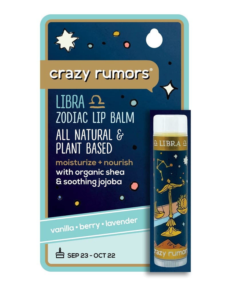 Crazy Rumors Libra Zodiac All Natural Plant Based Lip Balm to Moisturize and Nourish your Lips  Air Blend